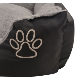 Lit pour chiens avec coussin rembourré Taille M Noir