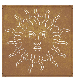 Décoration murale jardin 55x55 cm acier corten design du soleil