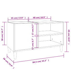 Armoire à disques noir 84,5x38x48 cm bois d'ingénierie