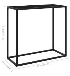 Table console Noir 80x35x75 cm Verre trempé