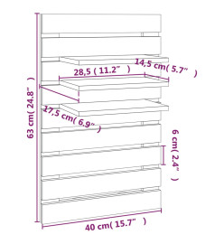 Étagères de chevet murales 2 pcs Bois de pin massif