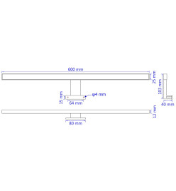 Lampe de miroir 8 W Blanc chaud