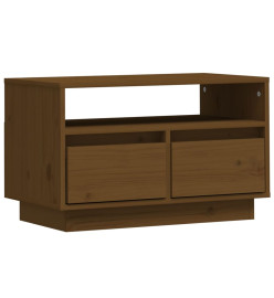 Meuble TV Marron miel 60x35x37 cm Bois de pin massif