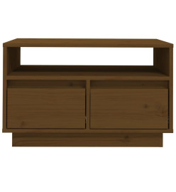 Meuble TV Marron miel 60x35x37 cm Bois de pin massif