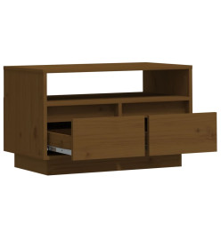 Meuble TV Marron miel 60x35x37 cm Bois de pin massif