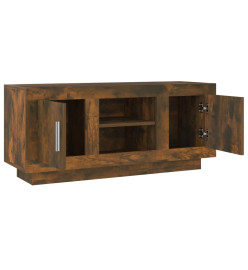 Meuble TV chêne fumé 102x35x45 cm bois d'ingénierie