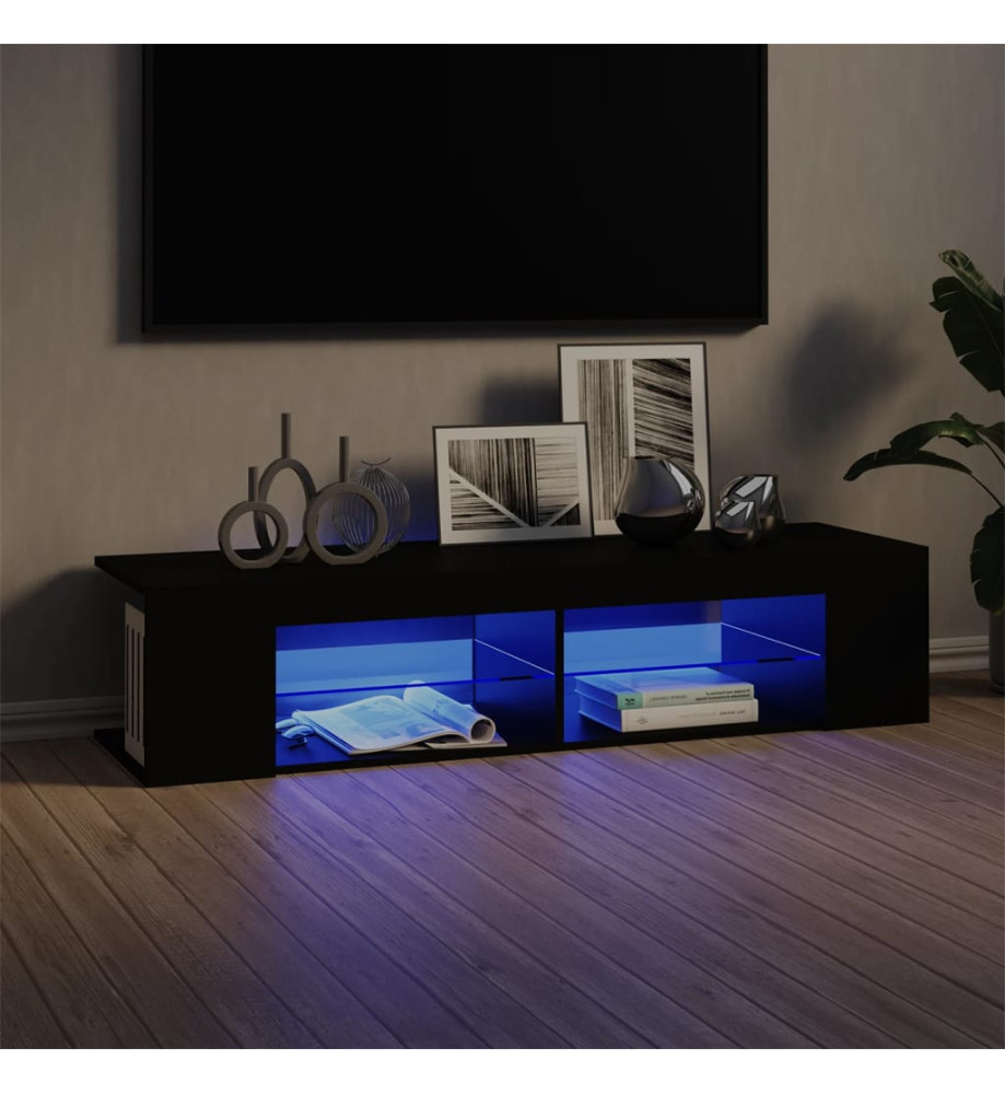 Meuble TV avec lumières LED noir 135x39x30 cm