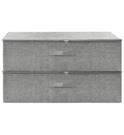 Boîtes de rangement 2 pcs Tissu 70x40x18 cm Gris