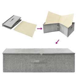 Boîtes de rangement 2 pcs Tissu 70x40x18 cm Gris