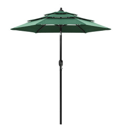 Parasol à 3 niveaux avec mât en aluminium Vert 2 m