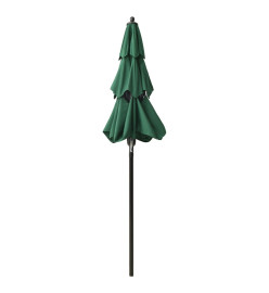 Parasol à 3 niveaux avec mât en aluminium Vert 2 m