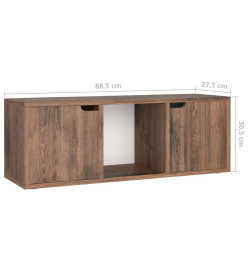 Meuble TV Chêne fumé 88,5x27,5x30,5 cm Aggloméré