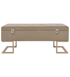 Banc avec compartiment de rangement 105 cm Beige Velours