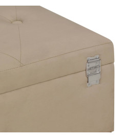 Banc avec compartiment de rangement 105 cm Beige Velours