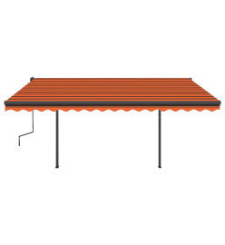 Auvent manuel rétractable avec LED 4,5x3,5 m Orange et marron