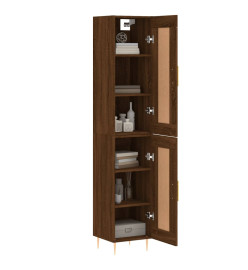 Buffet haut Chêne marron 34,5x34x180 cm Bois d'ingénierie