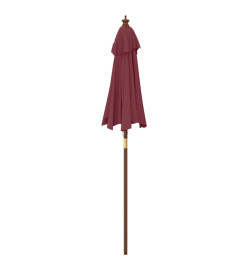 Parasol de jardin avec mât en bois rouge bordeaux 196x231 cm