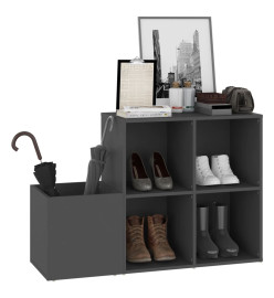 Armoire à chaussures entrée Gris 105x35,5x70 cm Aggloméré