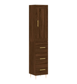 Buffet haut Chêne marron 34,5x34x180 cm Bois d'ingénierie