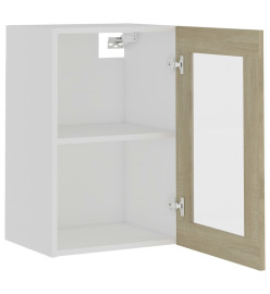 Armoire en verre suspendue Chêne sonoma 40x31x60 cm Aggloméré