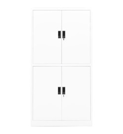 Armoire de bureau Blanc 90x40x180 cm Acier