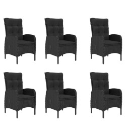 Ensemble de salle à manger de jardin 7 pcs Noir