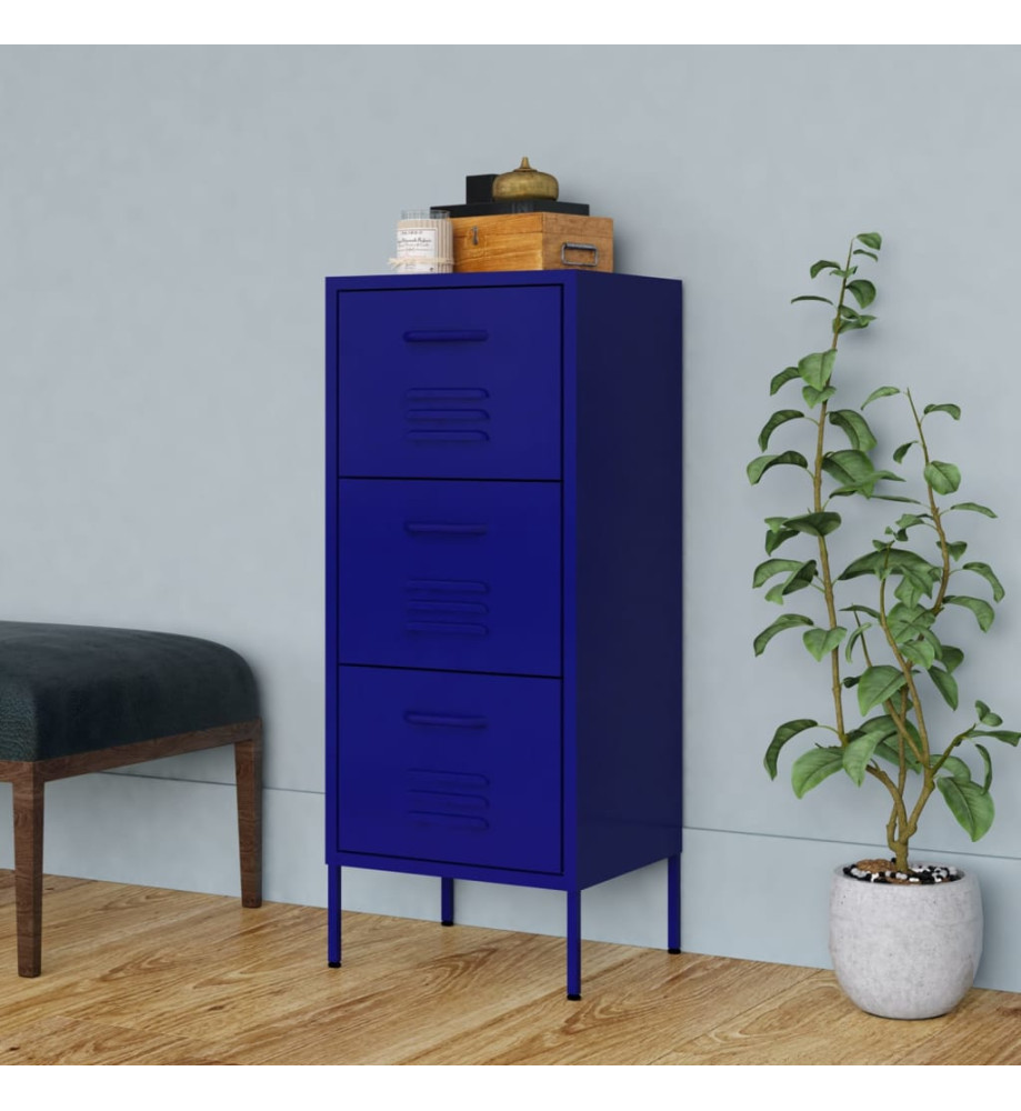 Armoire de rangement Bleu marine 42,5x35x101,5 cm Acier