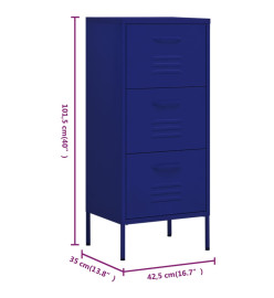 Armoire de rangement Bleu marine 42,5x35x101,5 cm Acier