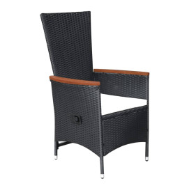 Ensemble de salle à manger de jardin 5 pcs Noir