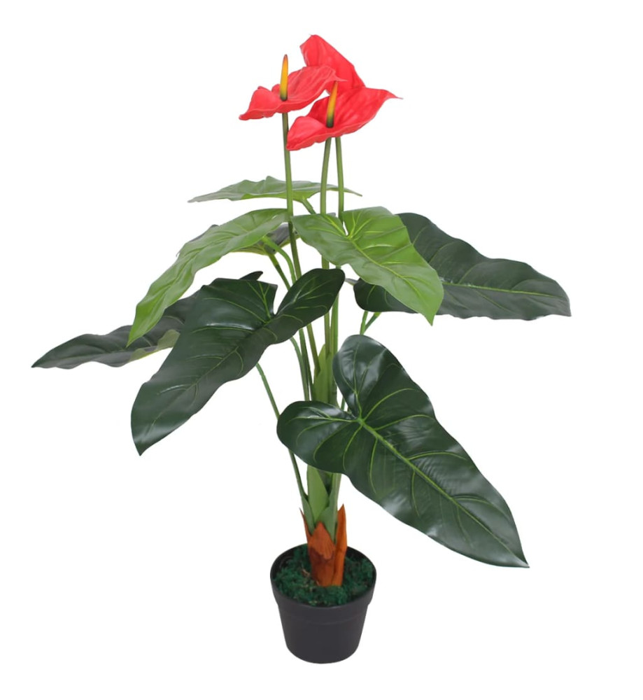 Plante artificielle avec pot Anthurium 90 cm Rouge et Jaune