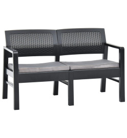 Salon de jardin 4 pcs avec coussins Plastique Anthracite