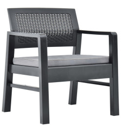 Salon de jardin 4 pcs avec coussins Plastique Anthracite