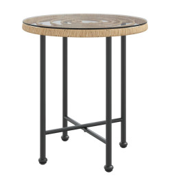 Table de salle à manger Ø50 cm Verre trempé et acier