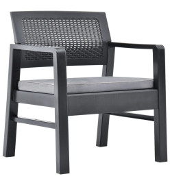 Salon de jardin 3 pcs Plastique Anthracite