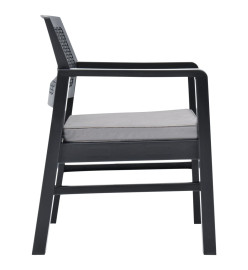 Salon de jardin 3 pcs Plastique Anthracite