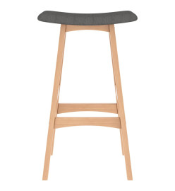 Tabourets de bar lot de 2 gris foncé tissu