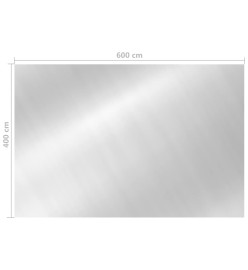 Film solaire de piscine PE rectangulaire flottant 6x4 m Argenté