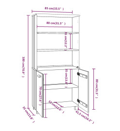 Buffet HAMAR Bois massif de pin Marron miel