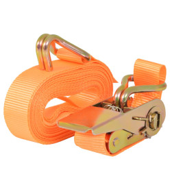 Sangle d’arrimage à cliquet 4 pcs 0,4 tonne 6 m x 25 mm Orange