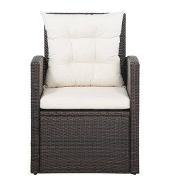 Salon de jardin 5 pcs avec coussins Résine tressée Marron
