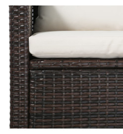 Salon de jardin 5 pcs avec coussins Résine tressée Marron