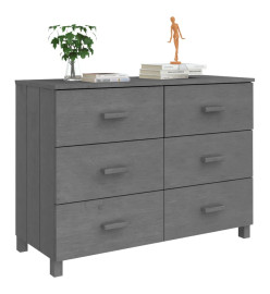 Buffet HAMAR Gris foncé 113x40x80 cm Bois massif de pin