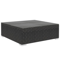 Salon de jardin 6 pcs avec coussins Résine tressée Noir