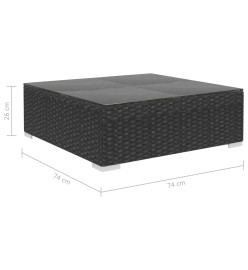 Salon de jardin 6 pcs avec coussins Résine tressée Noir