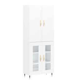 Buffet haut Blanc 69,5x34x180 cm Bois d'ingénierie