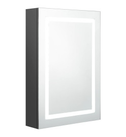 Armoire de salle de bain à miroir LED Gris 50x13x70 cm