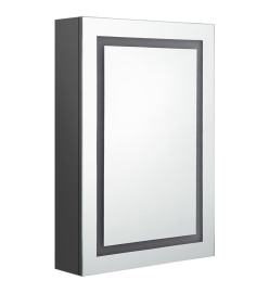 Armoire de salle de bain à miroir LED Gris 50x13x70 cm