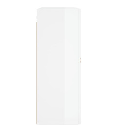 Armoire murale blanc brillant 69,5x34x90 cm bois d'ingénierie