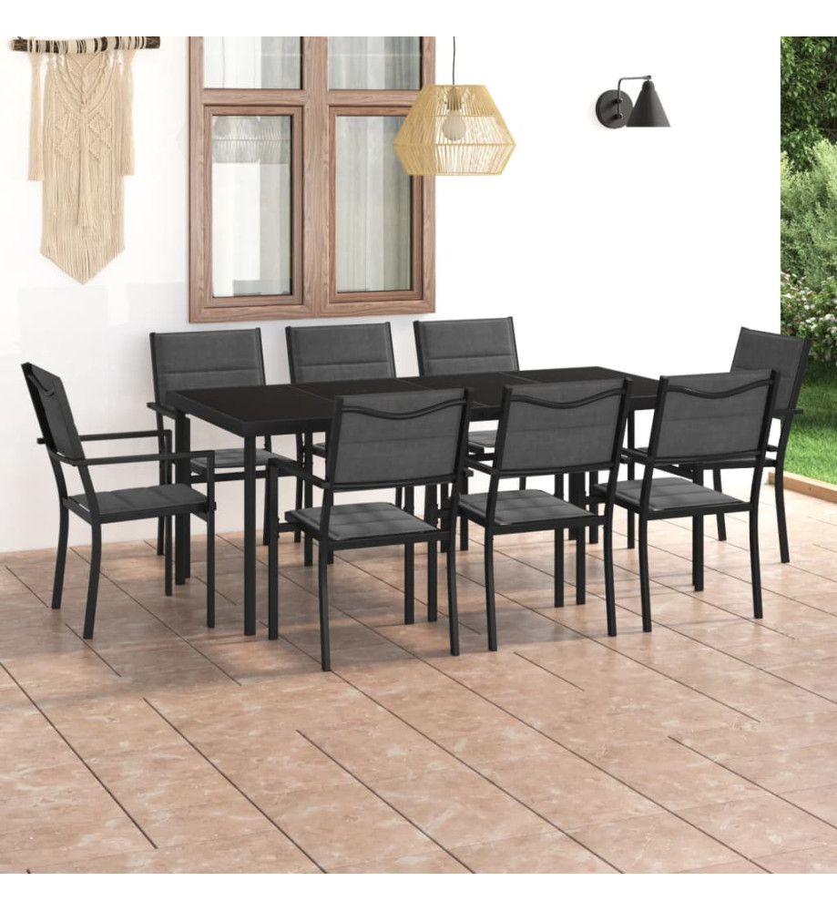 Mobilier de salle à manger d'extérieur 9 pcs Acier Mobilier de salle à manger d'extérieur 9 pcs Acier