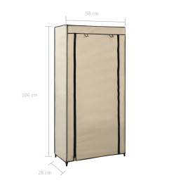 Armoire à chaussures avec housse Crème 58x28x106 cm Tissu